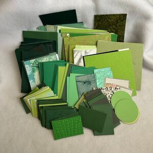 3/$15 Scrapbook Junk Journal Paper Assorted Sizes Textures Green